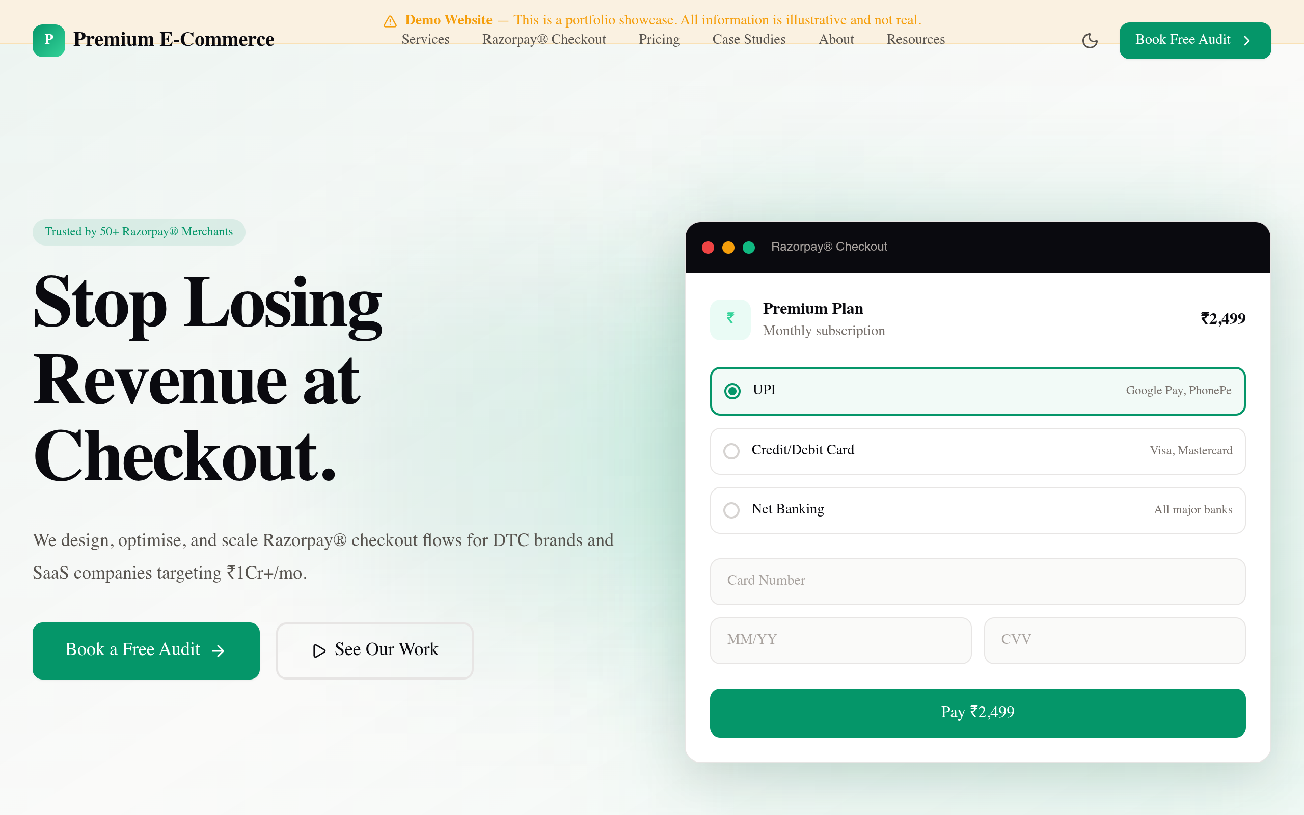 Premium E-Commerce Studio Preview