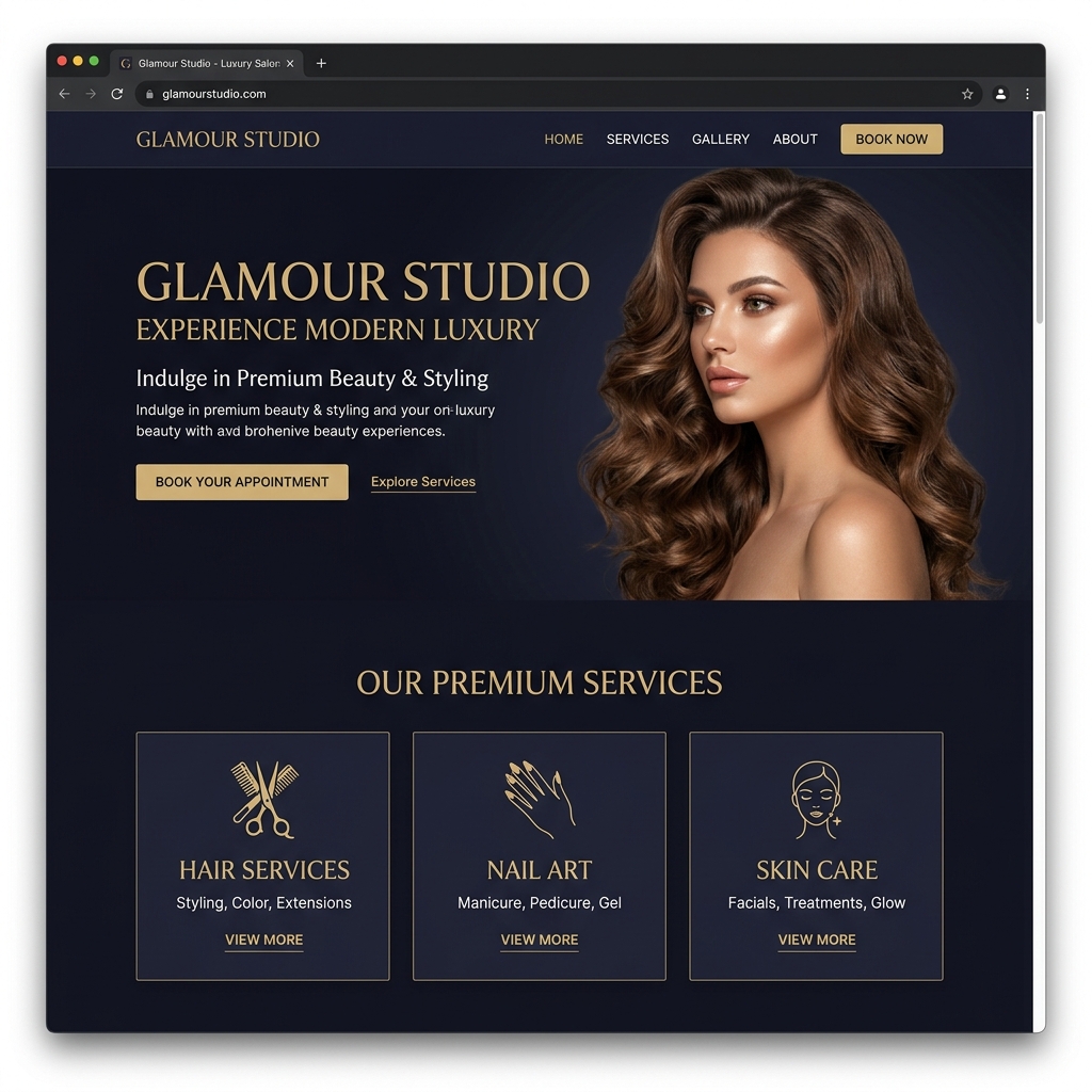 Glamour Salon Website Preview